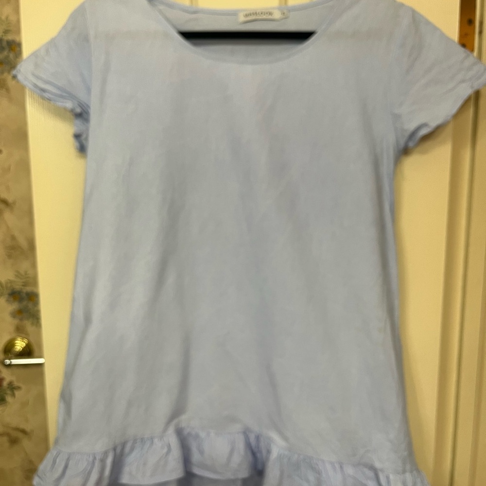 Light Blue Ruffle Hem Dress